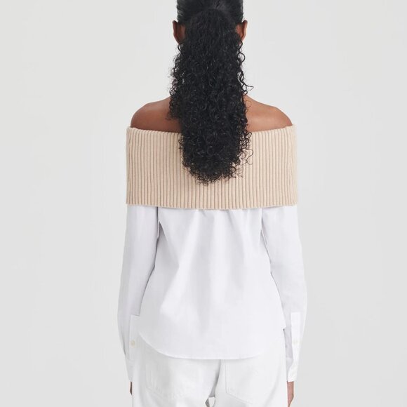 NAADAM ! Mixed Media Off The Shoulder Top  ( XS) - Picture 11 of 12